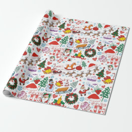 Papel De Presente Festive Christmas 