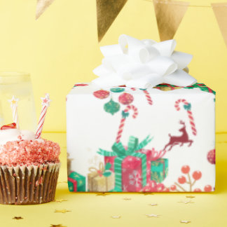 Papel De Presente Festive Christmas Gift Wrap