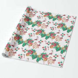Papel De Presente Festive Christmas Gift Wrap