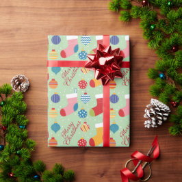 Papel De Presente Festive Christmas Holiday Custom