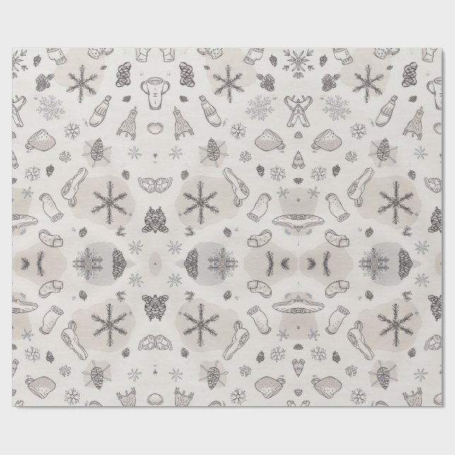 Papel De Presente Festive Christmas Holiday Gift Wrap (Aberto)