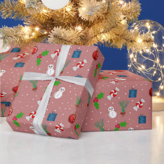 Papel De Presente Festive Christmas Pattern Wrapping Paper | Cute Sn