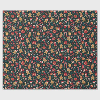 Papel De Presente Festive Christmas Seamless Pattern – Candy Canes, 