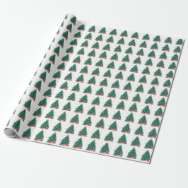 Papel De Presente Festive Christmas Tree & presents
