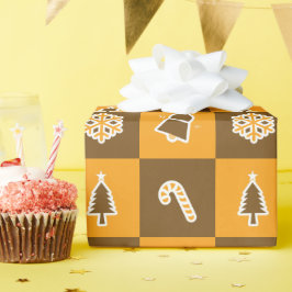 Papel De Presente Festive Holiday Grid Pattern