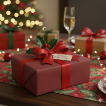 Festive Red Magic Christmas Gift Wrap Joy