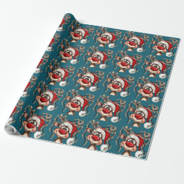 Papel De Presente Festive Reindeer Christmas Shower Curtain