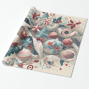 Papel De Presente Festive Wrapping with Christmas Motifs n7