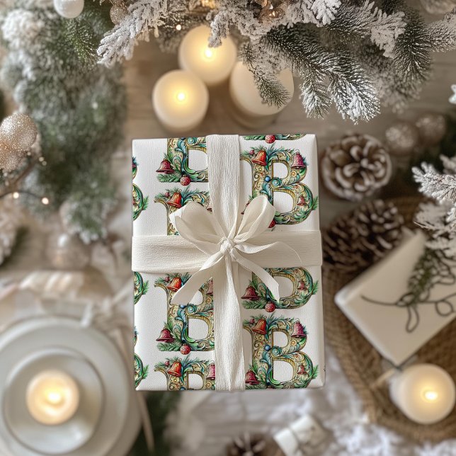 Papel De Presente Festivo Bauble - Letra B de Natal (Criador carregado)