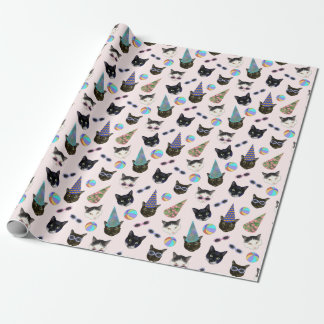 Papel De Presente Festivo Birthday Cats Summer Piscina