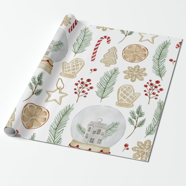 Papel De Presente Festivo Boho Christmas (Desenrolado)