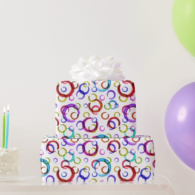 Papel De Presente Festivo, caótico, colorido, confetes, bolinhas, (Presentes para festas)