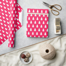 Papel De Presente Festivo Diva Rosa Pia-Pia Árvore Branca de Natal