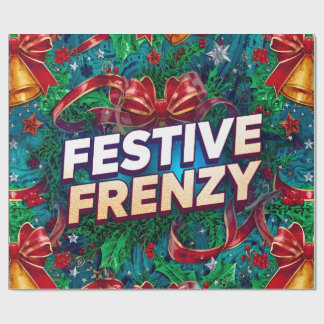 Papel De Presente Festivo Frenzy Maximalist Holiday