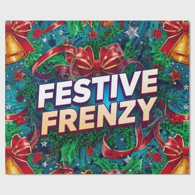 Papel De Presente Festivo Frenzy Maximalist Holiday (Aberto)