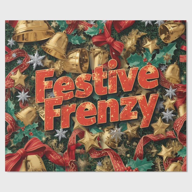 Papel De Presente Festivo Frenzy Maximalist Holiday (Aberto)
