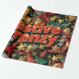 Papel De Presente Festivo Frenzy Maximalist Holiday