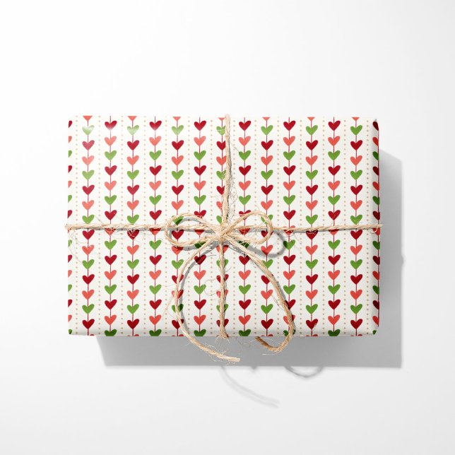 Papel De Presente Festivo Heart Christmas Garland (Criador carregado)