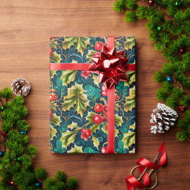 Papel De Presente Festivo Holly Holiday
