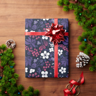 Papel De Presente Festivo Holly Pattern Holiday Wrapt