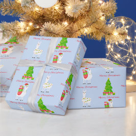 Papel De Presente Festivo Llama Christmas