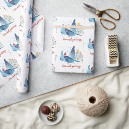 Papel De Presente Festivo Manta Ray Seas e Saudações