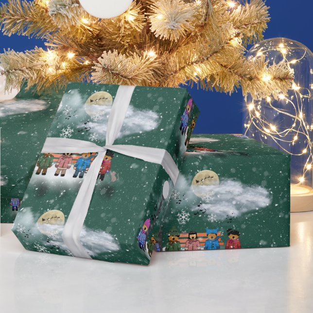 Papel De Presente Festivo Quintet Natal (Feriados)