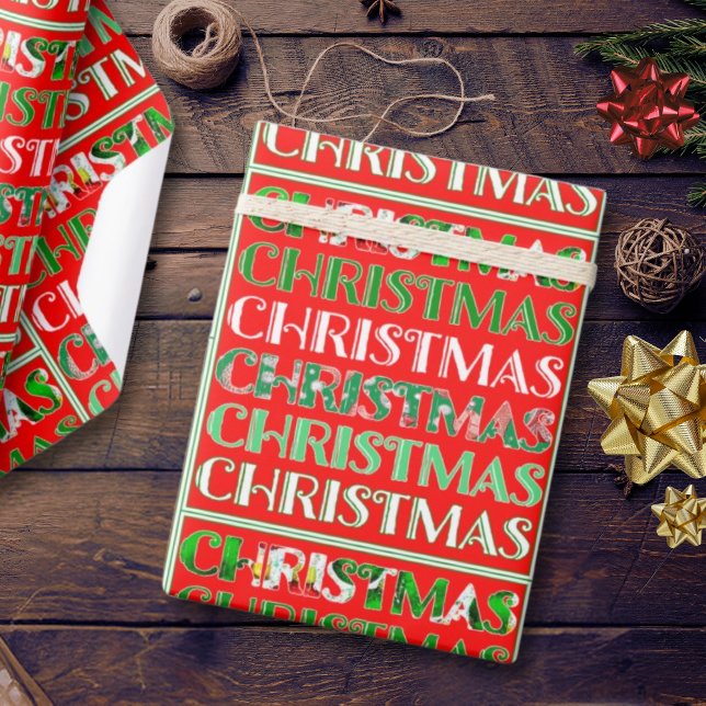 Papel De Presente Festivo Red Green Christmas (Criador carregado)