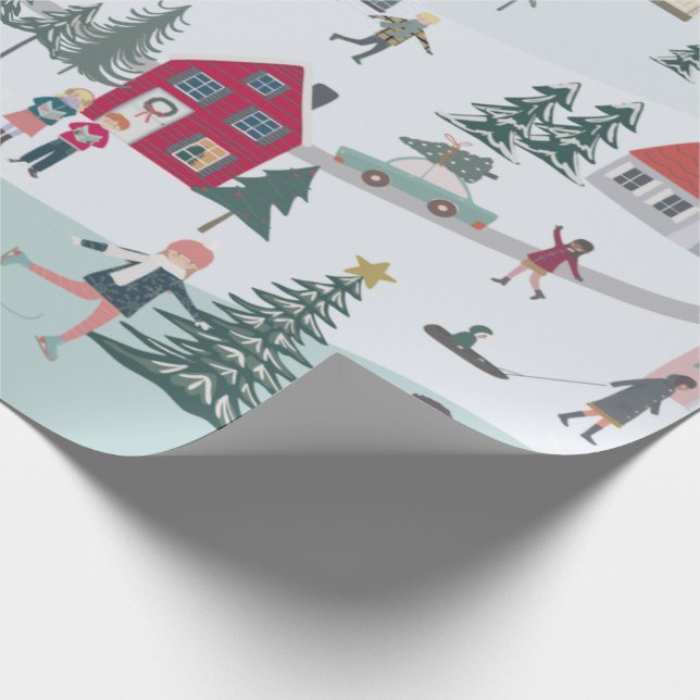 Papel De Presente FesWinter Winter Town/Village Holiday (Ponta)