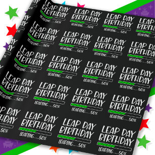 Papel De Presente Fev 29 Dia de Leap Aniversário 50% Ano de Carregam