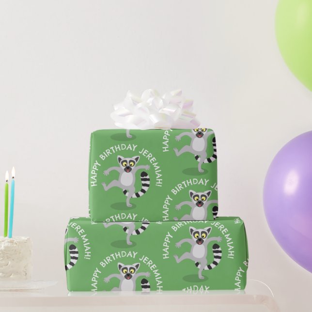 Papel De Presente Fez aniversário personalizado de desenho animado d (Presentes para festas)