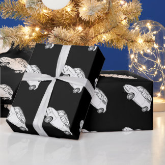 Papel De Presente Fiat 500 Topolino Black and White City Car