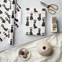 Figuras de Vestido Preto Pouco Arte de Linha Minim