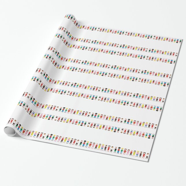 Papel De Presente Fila Infantil (Desenrolado)