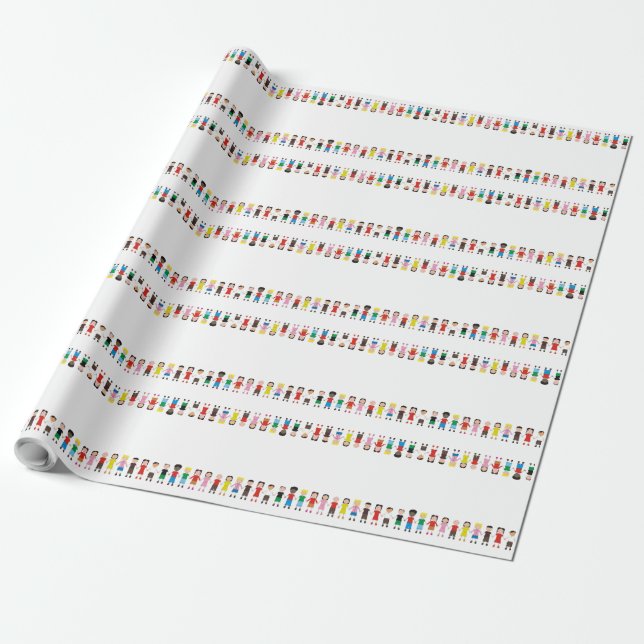 Papel De Presente Fila Infantil (Desenrolado)