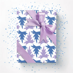 Papel De Presente Fileira de Acanto em Azul e Roxo