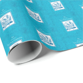 Papel De Presente Filho, Primeira Comunhão, Trigo, Uva Azul