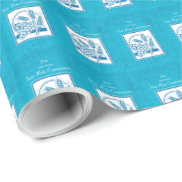 Papel De Presente Filho, Primeira Comunhão, Trigo, Uva Azul