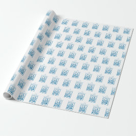Papel De Presente Filho, Primeira Comunhão, Trigo, Uvas Azuis