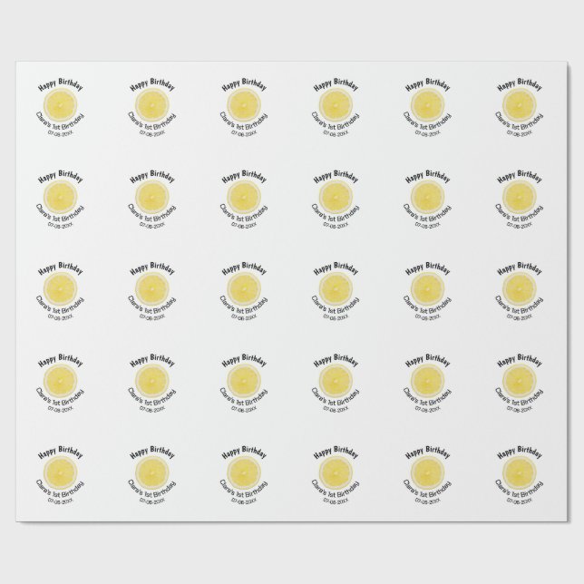 Papel De Presente Filhos bebês primeiro aniversario lêmon fatia adic (Aberto)