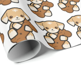 Papel De Presente Filhote de cachorro bonito com um osso