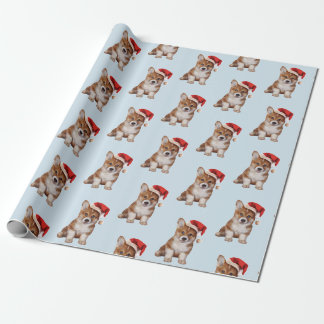 Papel De Presente Filhote de cachorro do Corgi de Galês no chapéu