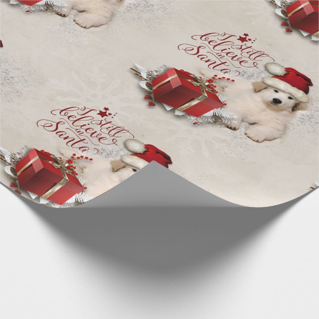 Papel De Presente Filhote de cachorro do Xmas de grandes Pyrenees (Ponta)