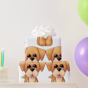 Papel De Presente Filhote de Retriever Dourado Cachorro Adorável