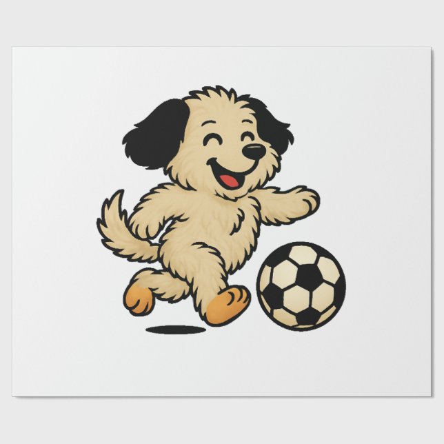 Papel De Presente Filhote jogando futebol (Aberto)