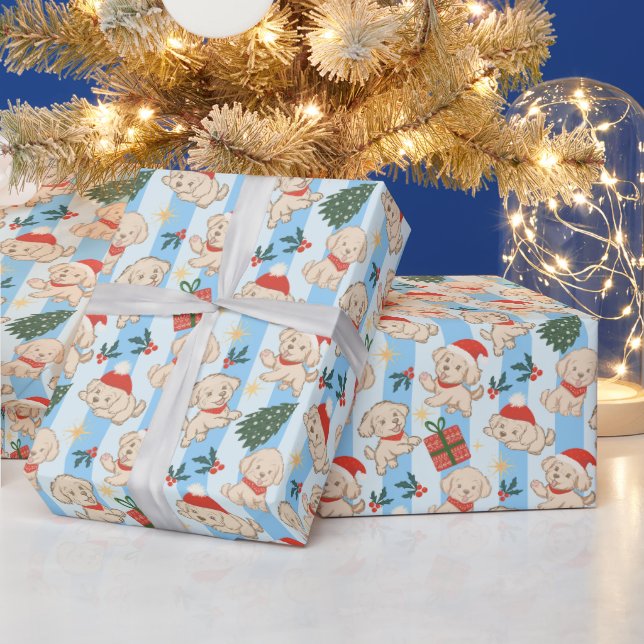 Papel De Presente Filhotes fofos de maltês presente de Natal (Feriados)