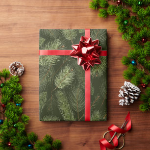 Papel De Presente Filiais de Natal Elegantes em Preto