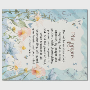 Papel De Presente Filipenses 4:6-7 Versículo da Bíblia Cristã Aquare