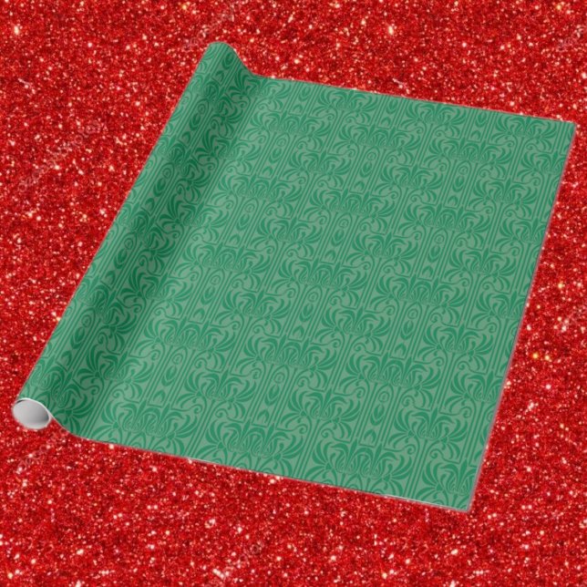 Papel De Presente filme verde elegante Art Nouveau (Criador carregado)