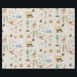 Papel De Presente Fim de semana de outono aconchegante e sombrio<br><div class="desc">Aconchegue-se com esse visual desenhado à mão de outono aconchegante! Esse padrão apresenta atividades quentes e caseiras para um fim de semana de outono.</div>